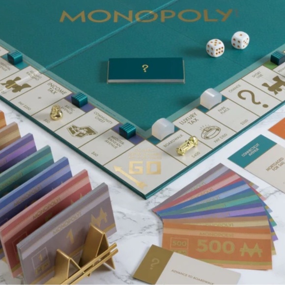 Del Mar Hasbro Monopoly Shagreen Faux Sharkskin Edition - Picture 3 of 10